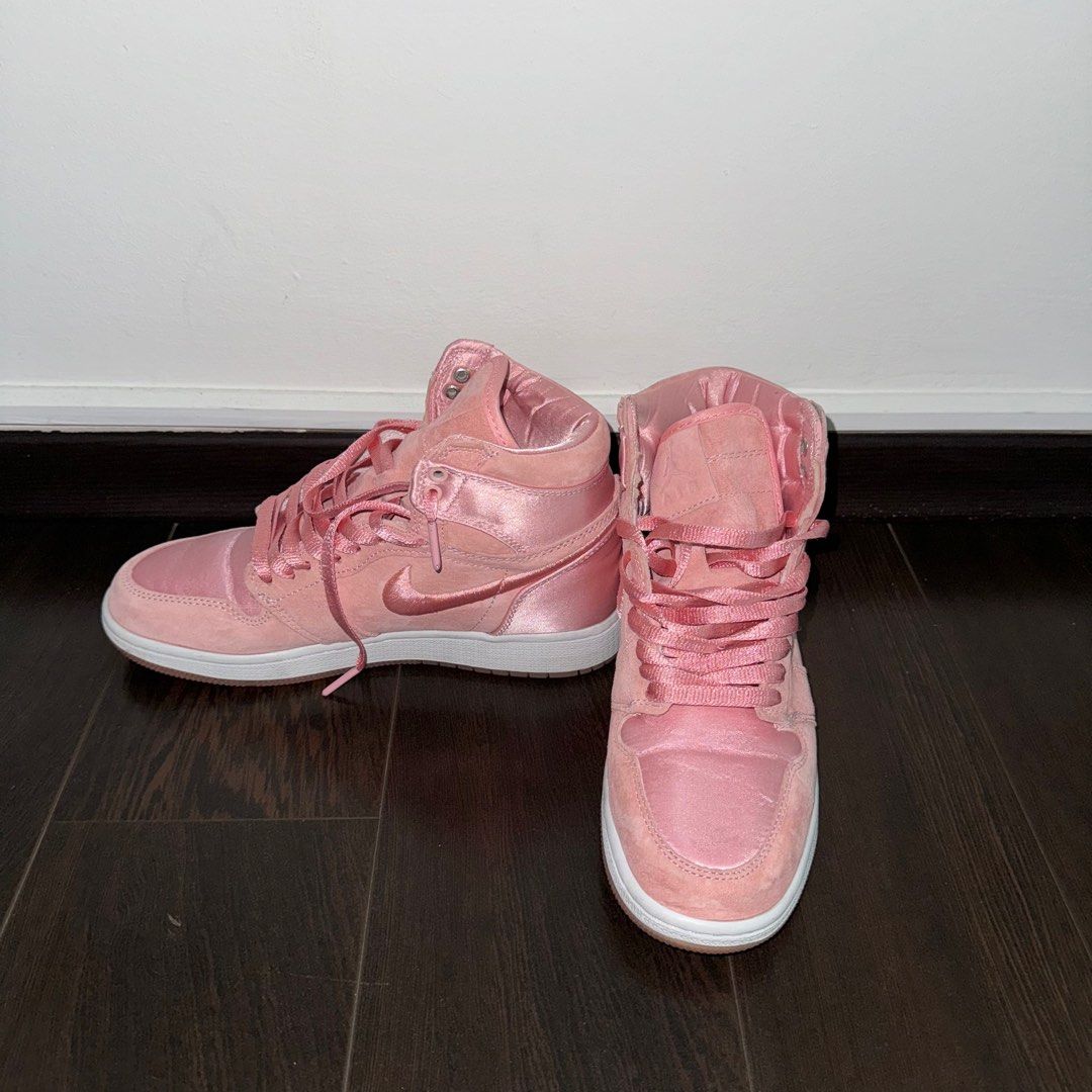 Pink satin jordan 1 new arrivals