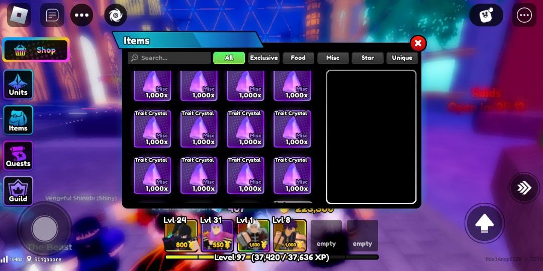Anime defenders reroll and gems (Category: In-Game Products) located in Bago City. Submitted by sanjimotmot (Listing ID 1313057043, Image 1). Description: .