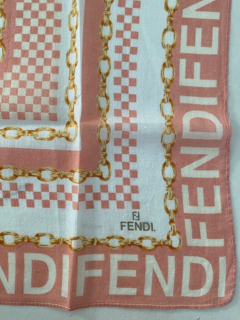 Authentic Vintage Fendi Scarf FF motif pink, Women's Fashion