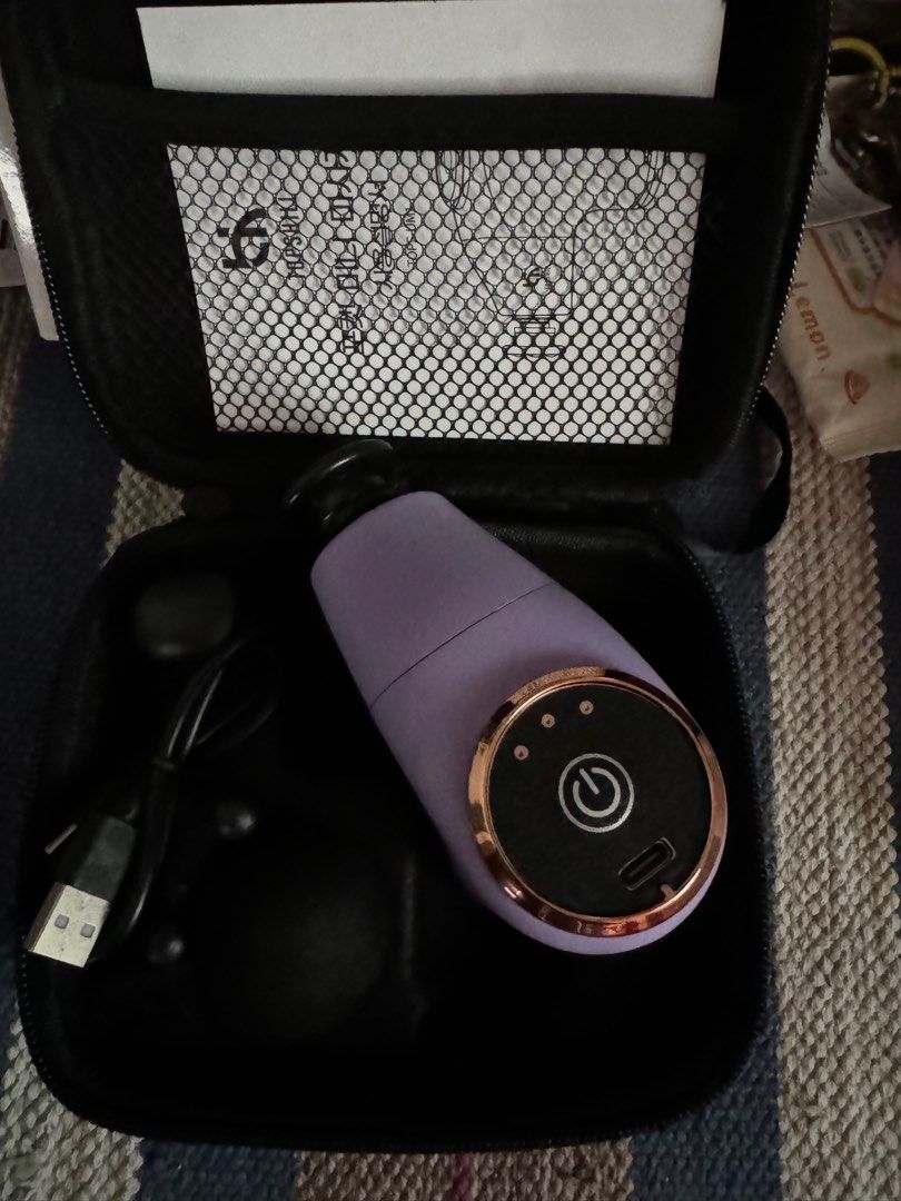 Bnew Pocket Mini Massage Gund (Category: Massage Devices) located in Rizal. Submitted by katmandulovesmakeup (Listing ID 1313124714, Image 2). Description: Bnew with portable case 3 attachments Type c charging Lavender color with rose gold details 3 modes Got it from korea.