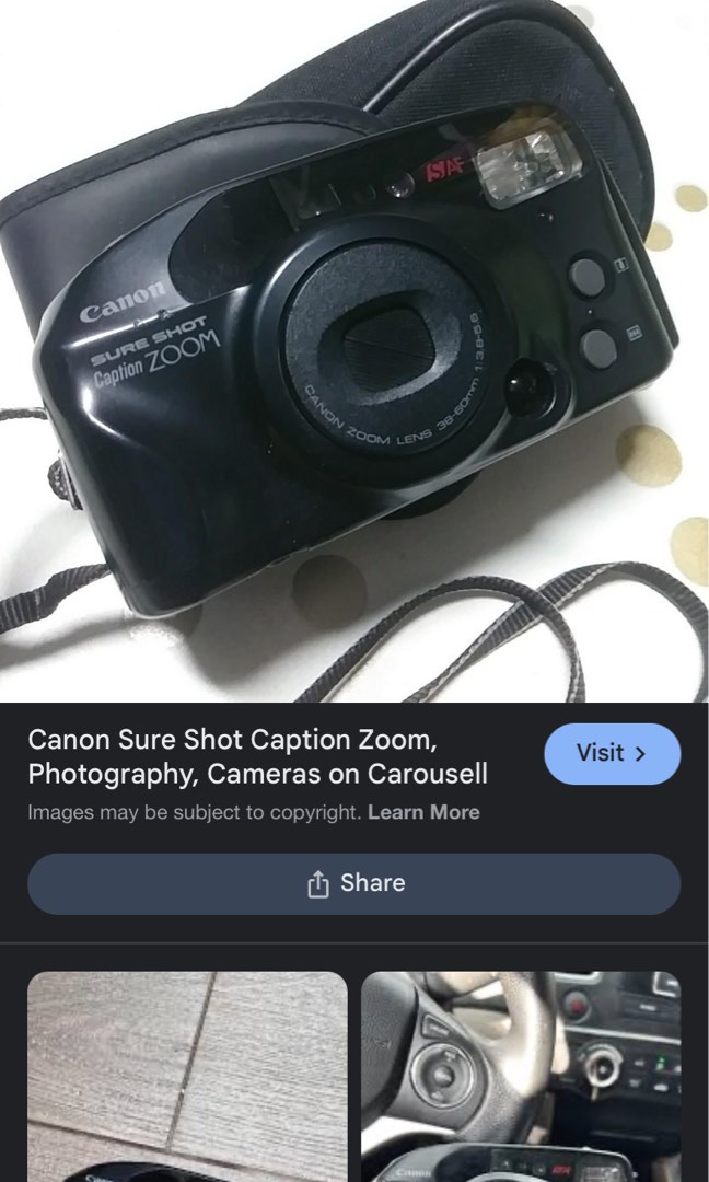 canon sure shot caption zoom, Photography, Cameras on Carousell