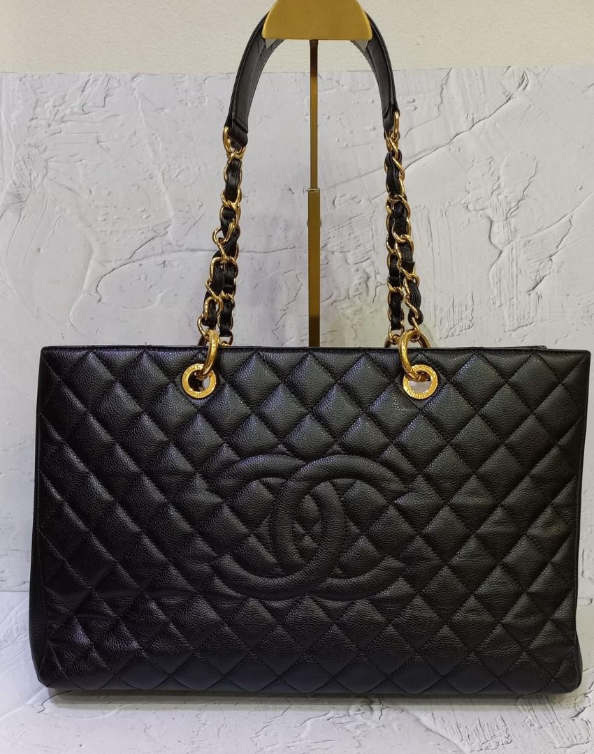 Chanel GST XL caviar black ghw #20 (2014-2015) incl db sz 35x25x13
