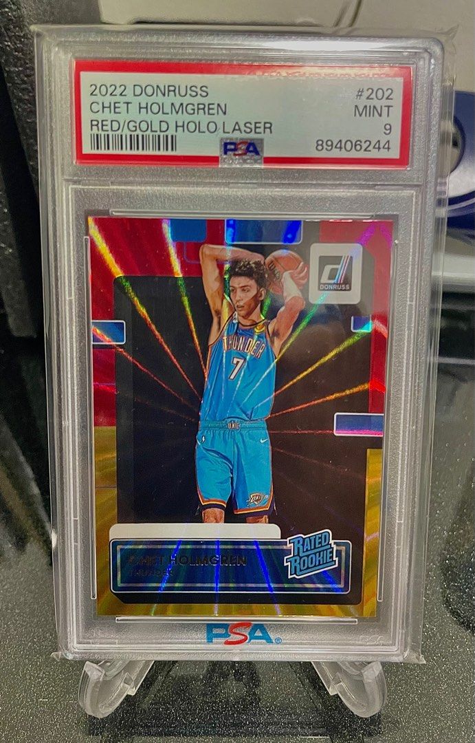 Chet Holmgren OKC Thunder Panini Donruss Optic Red Gold Holo Laser 