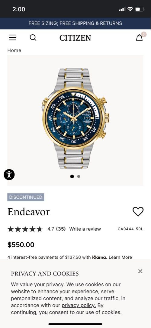 Citizen Men s CA0444 50L Endeavor Eco Drive Dark Blue Dial Men s Watch Luxury Watches on Carousell