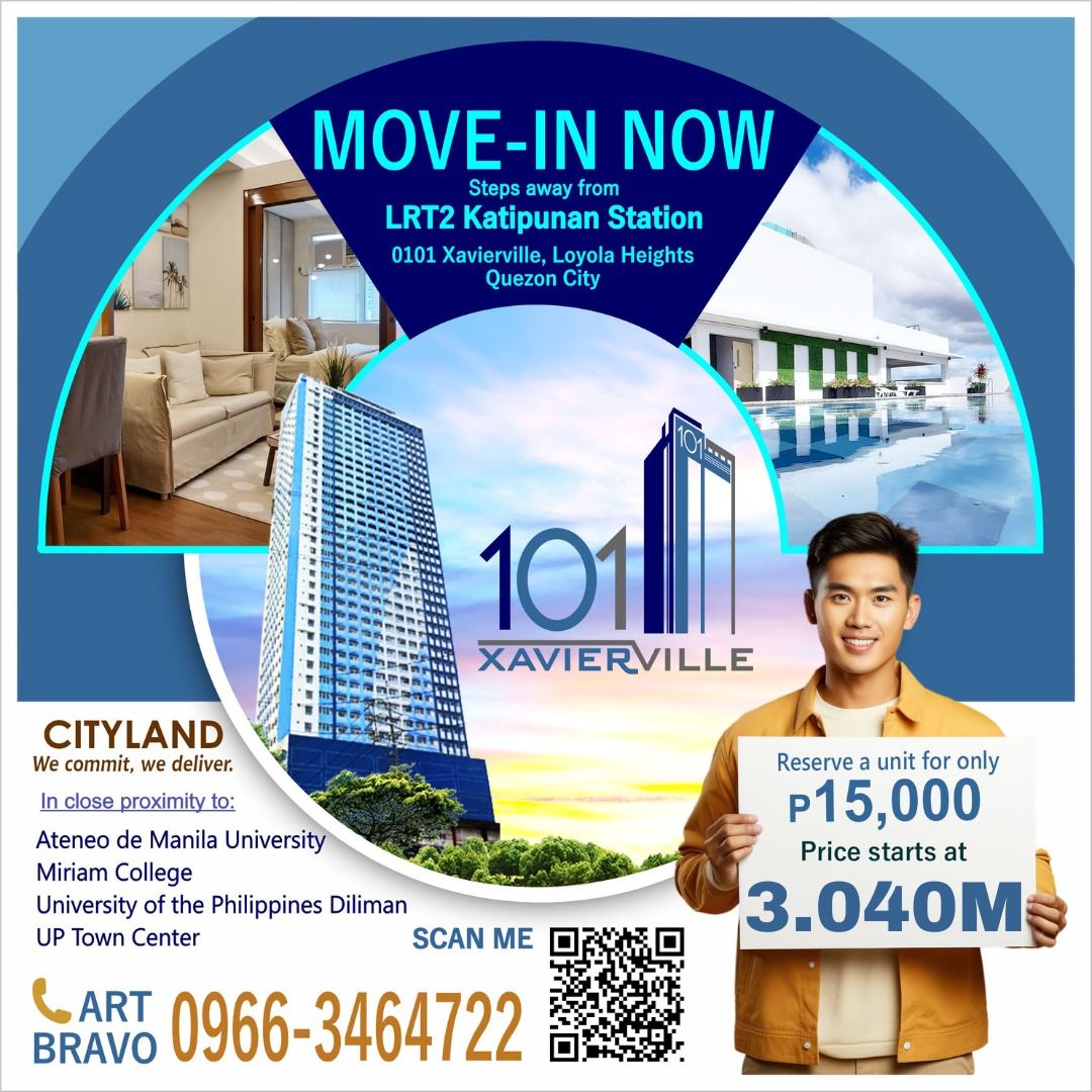 Cityland 101 Xavierville Ready For Occupancy Condo near Ateneo De