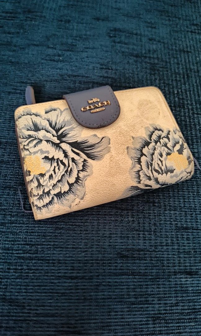 Coach Blue Peony Flower Purse