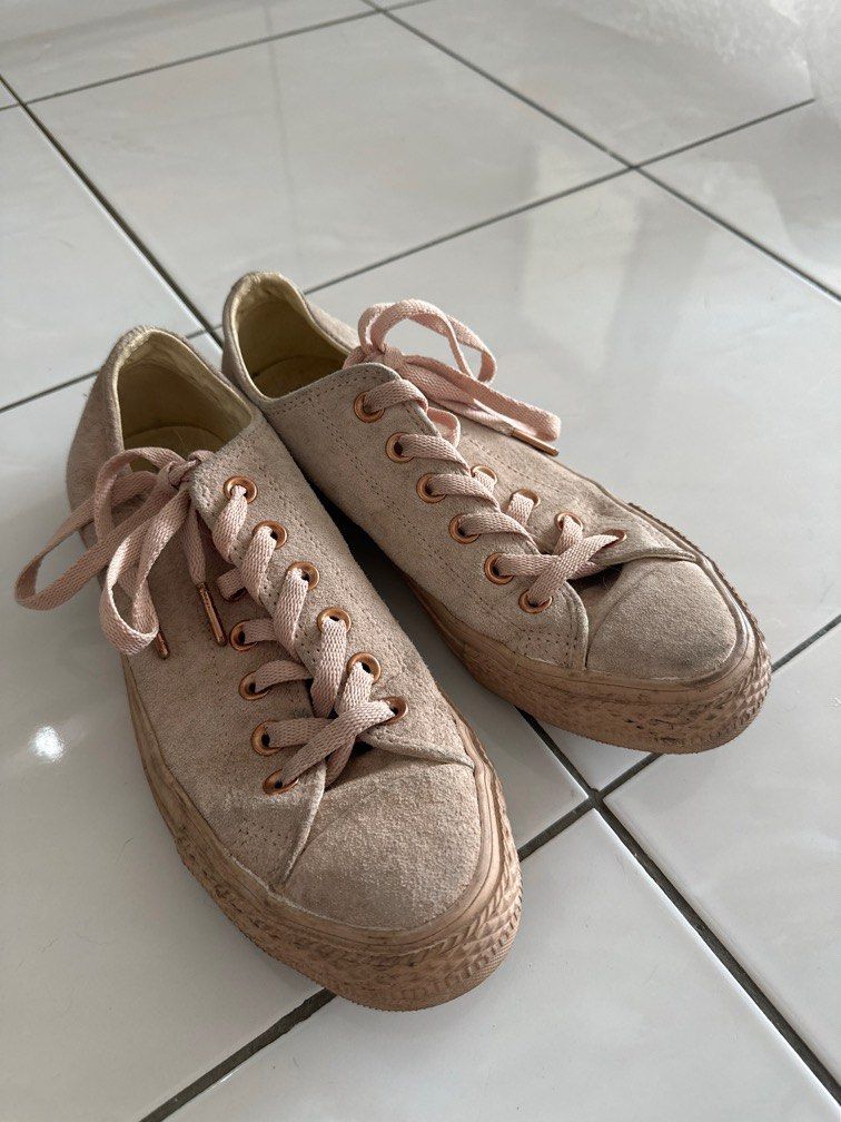 Gold suede converse hot sale