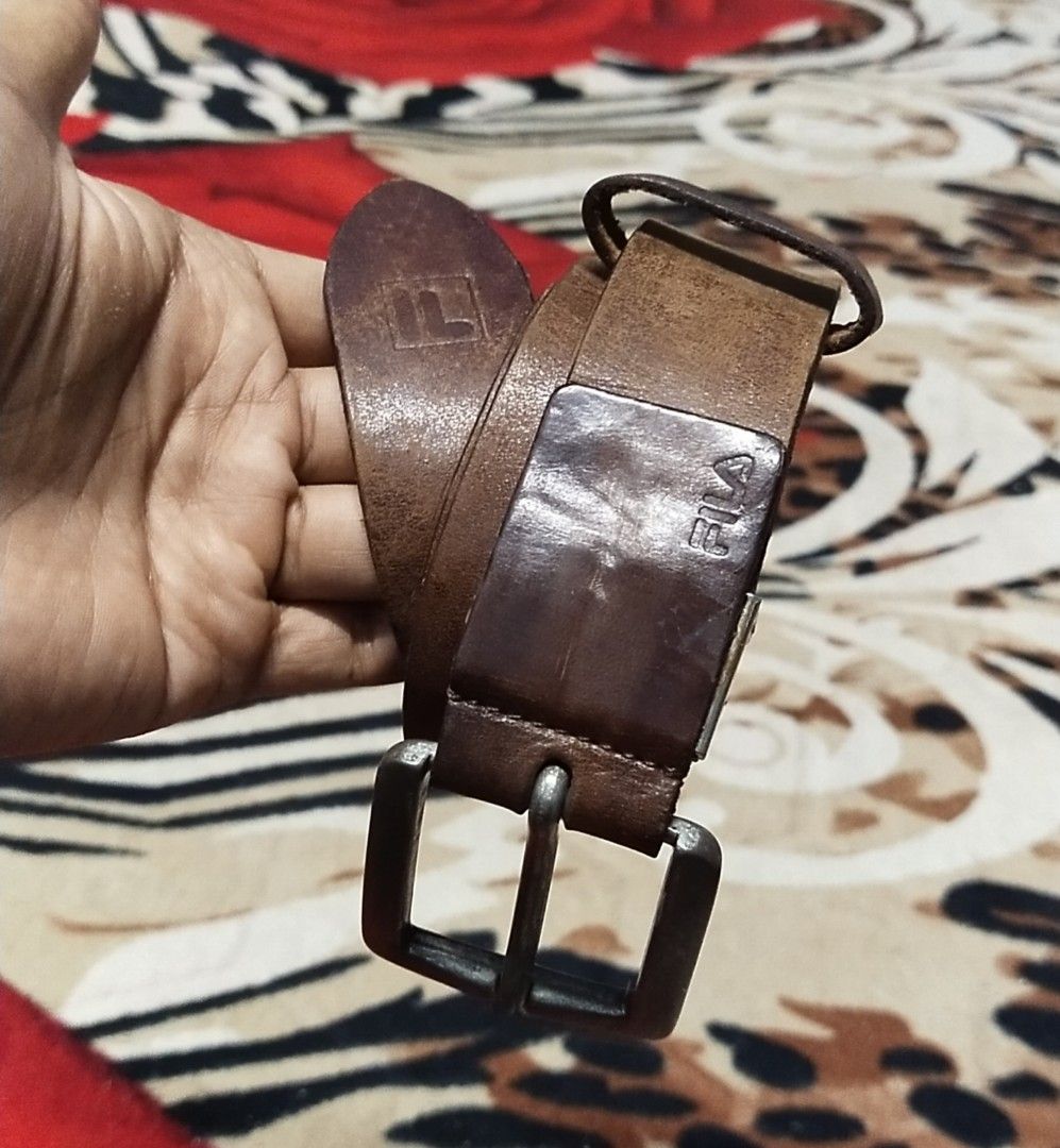 FiLA leather belt size 28 31inchs Men s Fashion Watches Accessories Belts on Carousell