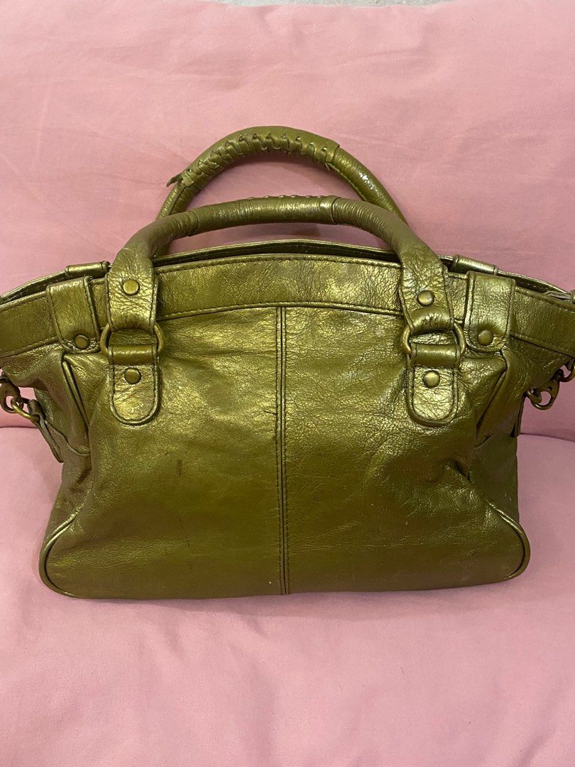 Gold Real leather TOPSHOP bag