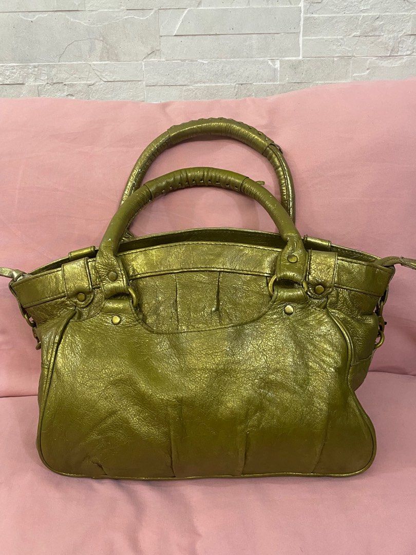 Gold Real leather TOPSHOP bag