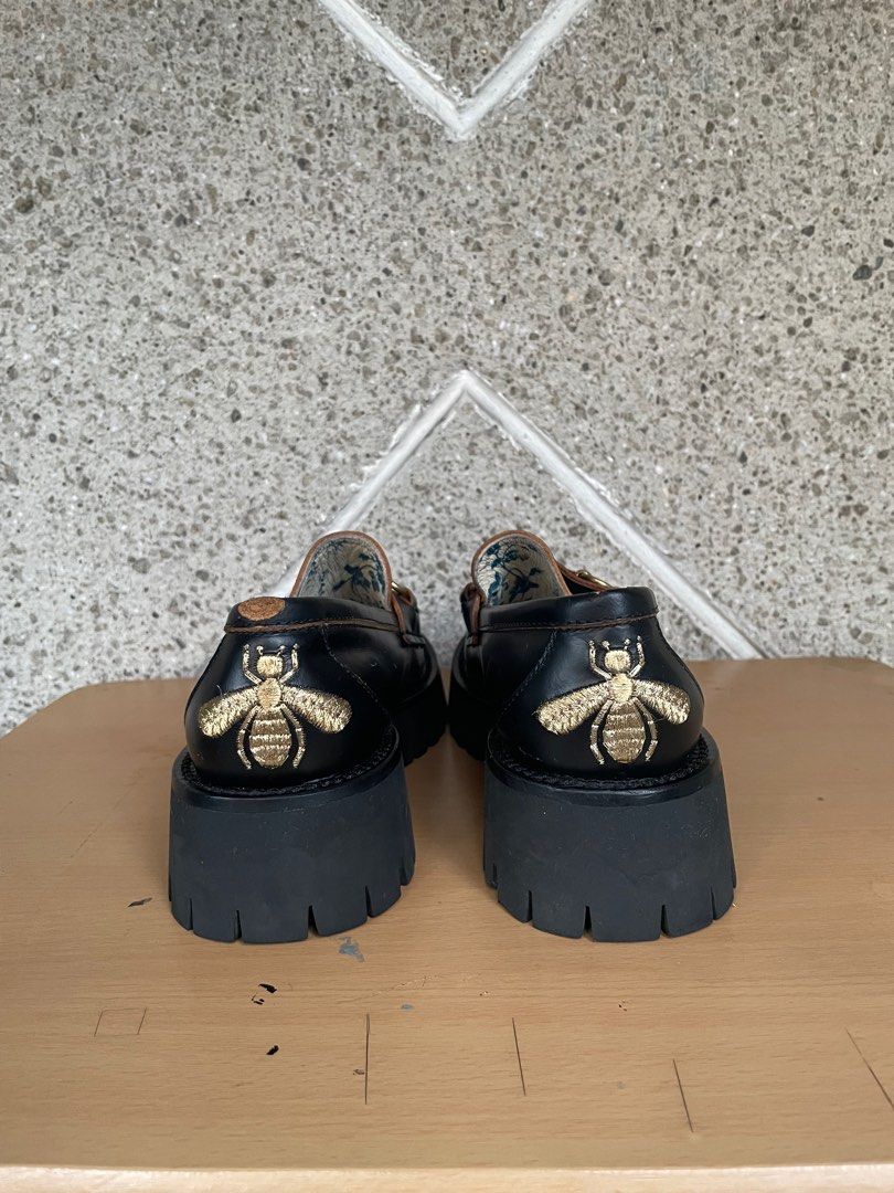 Gucci Horsebit Embroidered Leather Loafers