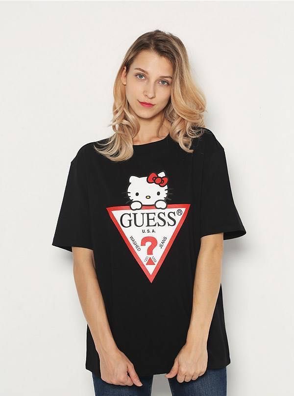 Guess x Hello Kitty Black Tshirt Size S