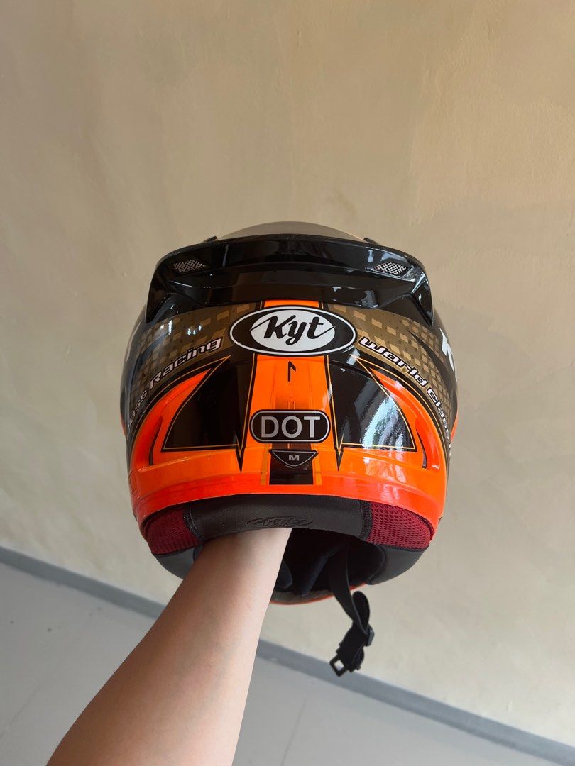 Helm KYT Original Ori Hitam Orange, Motor di Carousell