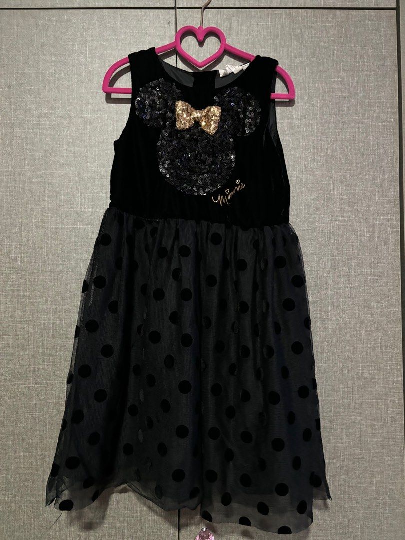 H&M Minnie Mouse Black Gold Dress, Babies & Kids, Babies & Kids Fashion on  Carousell