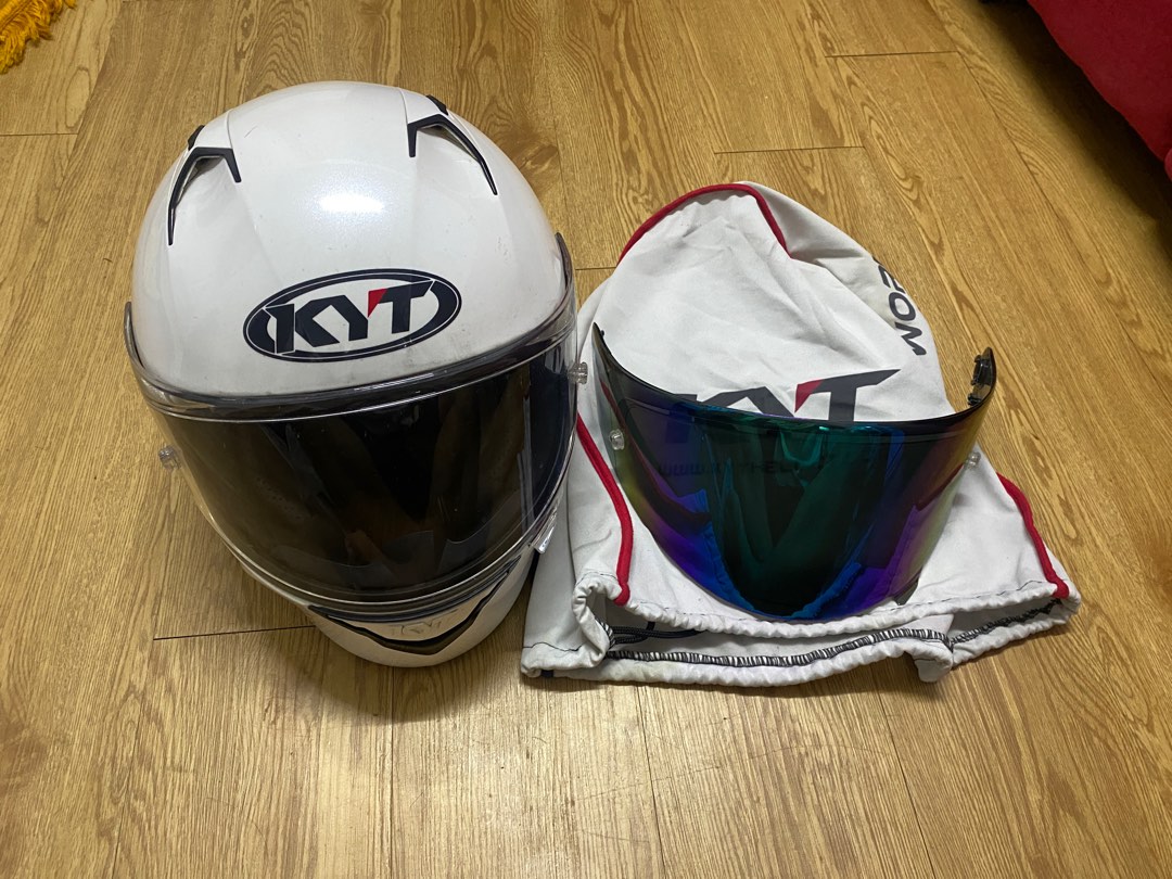 KYT NFR Pearl White, Auto Accessories on Carousell