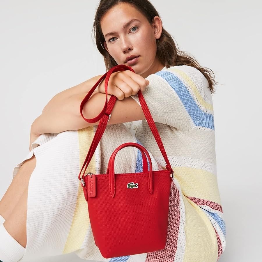 LACOSTE WOMEN S CROSSBODY MINI ZIP TOTE BAG IN HAUT ROUGE Women s Fashion Bags Wallets Cross body Bags on Carousell