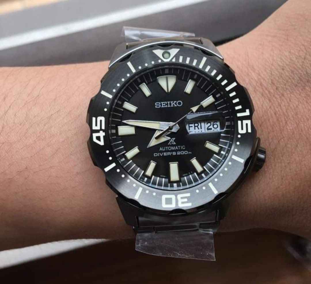 Lowest Price SEIKO PROSPEX MONSTER BLACKOUT Men s SRPD29 Automatic 24 Jewels Blue Dial Watch srpd29 srpd29k srpd29k1 Birthday gift birthday seiko BRAND NEW IN BOX WITH 1 YEAR WARRANTY Men s Fashion Wa...