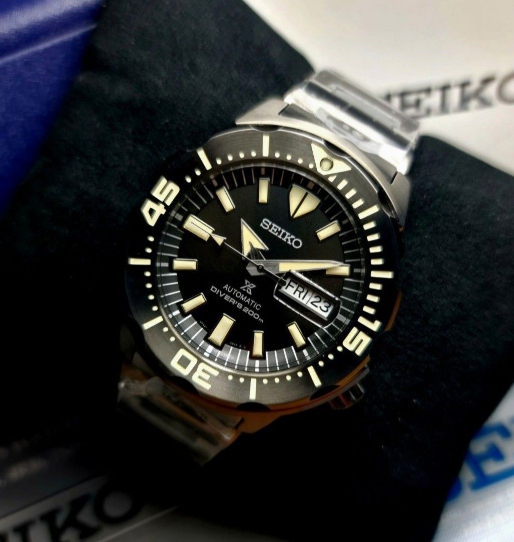 Lowest Price SEIKO PROSPEX MONSTER BLACKOUT Men s SRPD29 Automatic 24 Jewels Blue Dial Watch srpd29 srpd29k srpd29k1 Birthday gift birthday seiko BRAND NEW IN BOX WITH 1 YEAR WARRANTY Men s Fashion Wa...