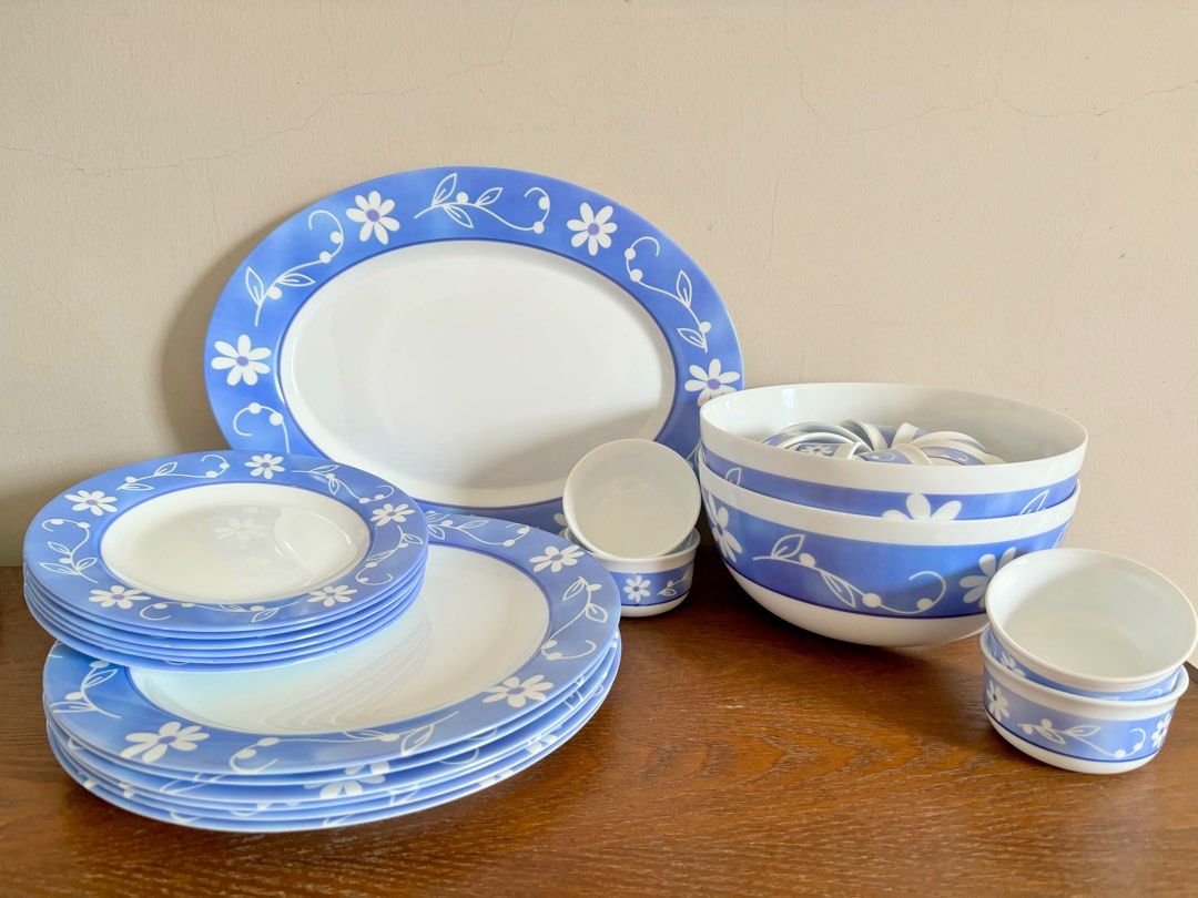 Made in France ARC Luminarc Arcopal 27 pieces 6 persons Dinner Set Tableware Microwave Dishwasher Safe Heat Shock Resistant Milk Glass Dinner Plates Desserts Plates Sauce Dipping Bowls Salad Bowls Ser...