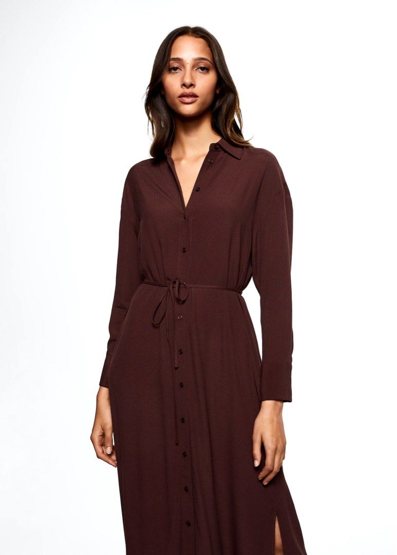 Mango flowy shirt dress top