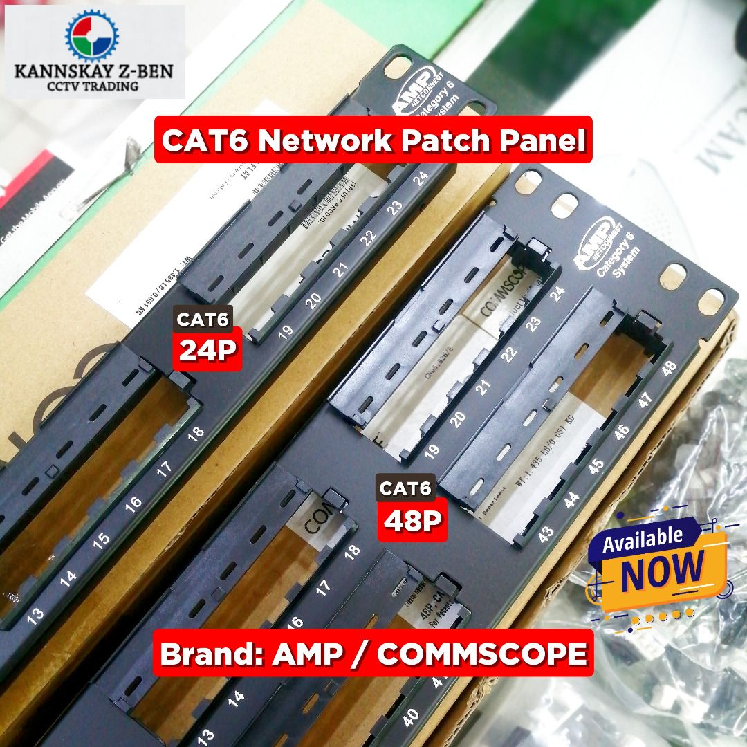 Network Patch Panel 24port|48port Cat5E|Cat6 AMP/COMMSCOPE Brand ...