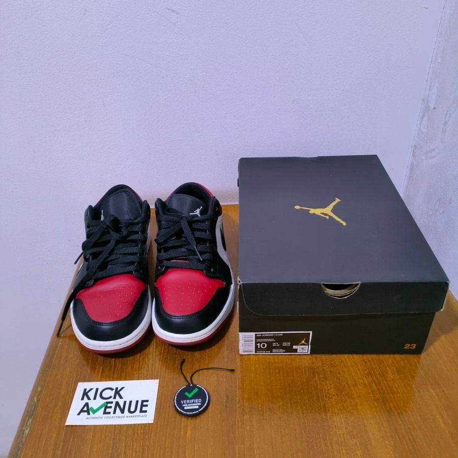 Nike air jordan low bred toe Fesyen Pria, Sepatu Sneakers