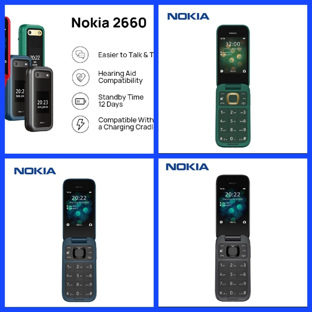 Nokia 2660 Flip 4G Phone 2.8 inches Classic Clamshell Style MicroSD ...