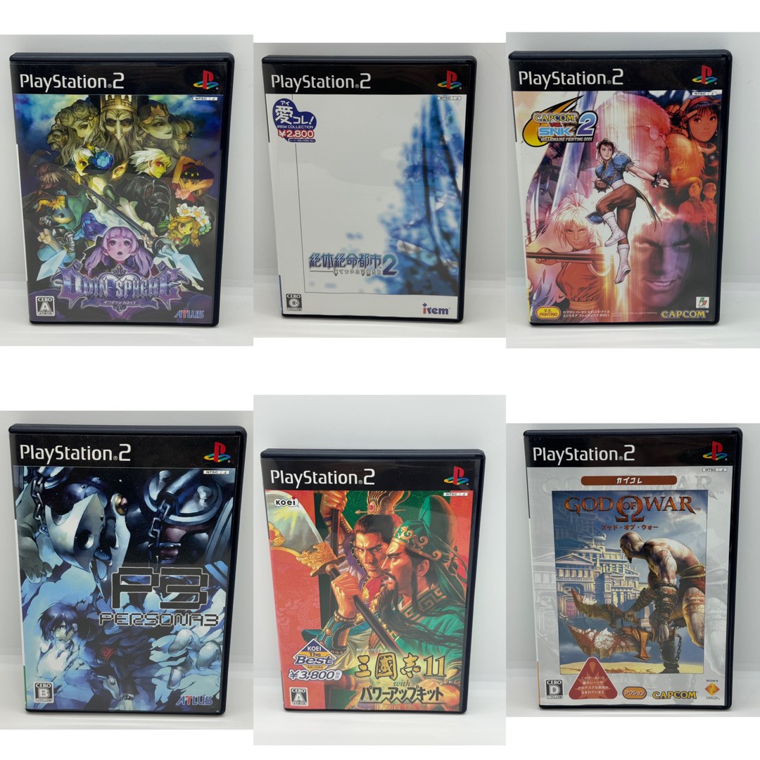 PS2 Game 三國志11with威力加強版,絕體絕命都市2,Capcom vs snk2,PERSONA3,God of war,ODIN  ,60up, 電子遊戲, 電子遊戲, PlayStation - Carousell