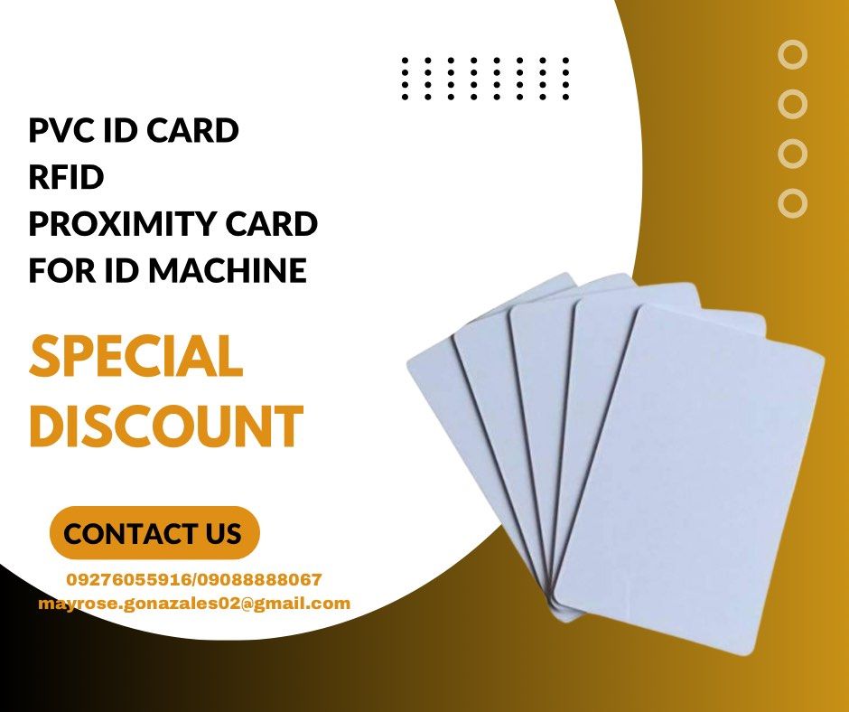 PVC ID CARD, RFID, PROXIMITY CARD, FOR ID MACHINE (Category: Office & Business Technology) located in Pasig City. Submitted by annanervar (Listing ID 1313178204, Image 1). Description: .