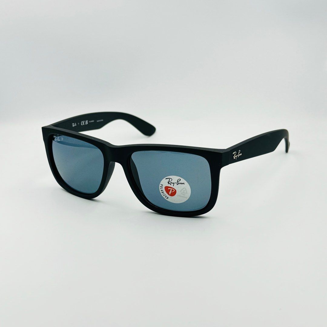 Rayban RB4165 622 2V Justin Rubber Black w Dark Blue Polarized 54 Men s Fashion Watches Accessories Sunglasses Eyewear on Carousell