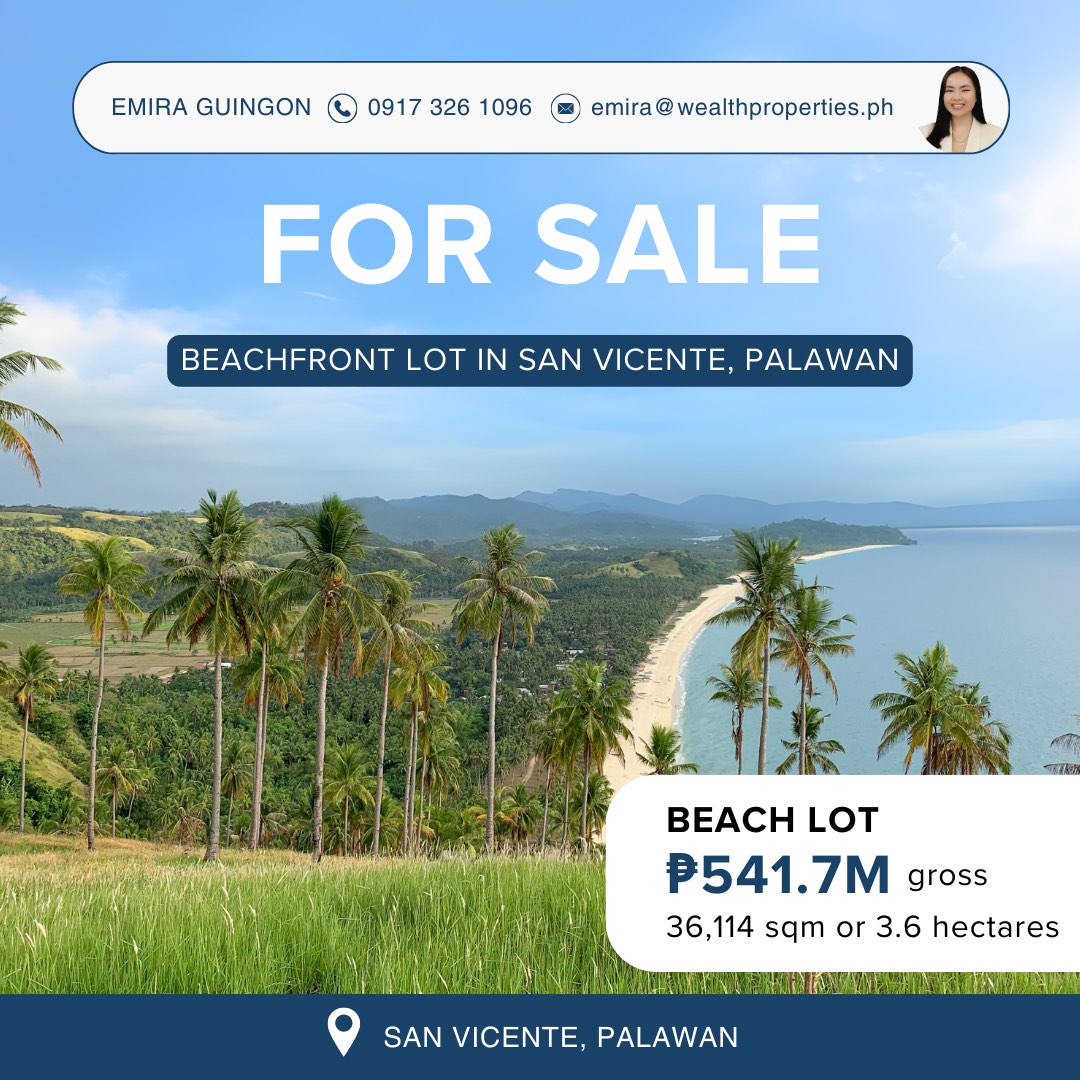 San Vicente, Palawan Beachfront Lot for Sale, Property, For Sale, Lot