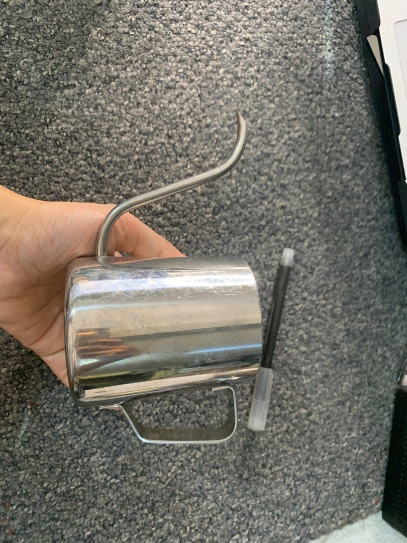 Stainless pitcher for espresso (Category: Coffee & Tea Tableware) located in Manila. Submitted by akotisay (Listing ID 1313198308, Image 1). Description: Last price Php 200 Location: Taguig Stainless makapal From UK Pick up only MOP: Gikash.