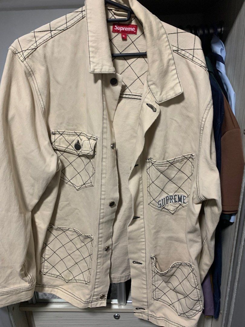 Supreme diamond stitch denim chore coat hotsell