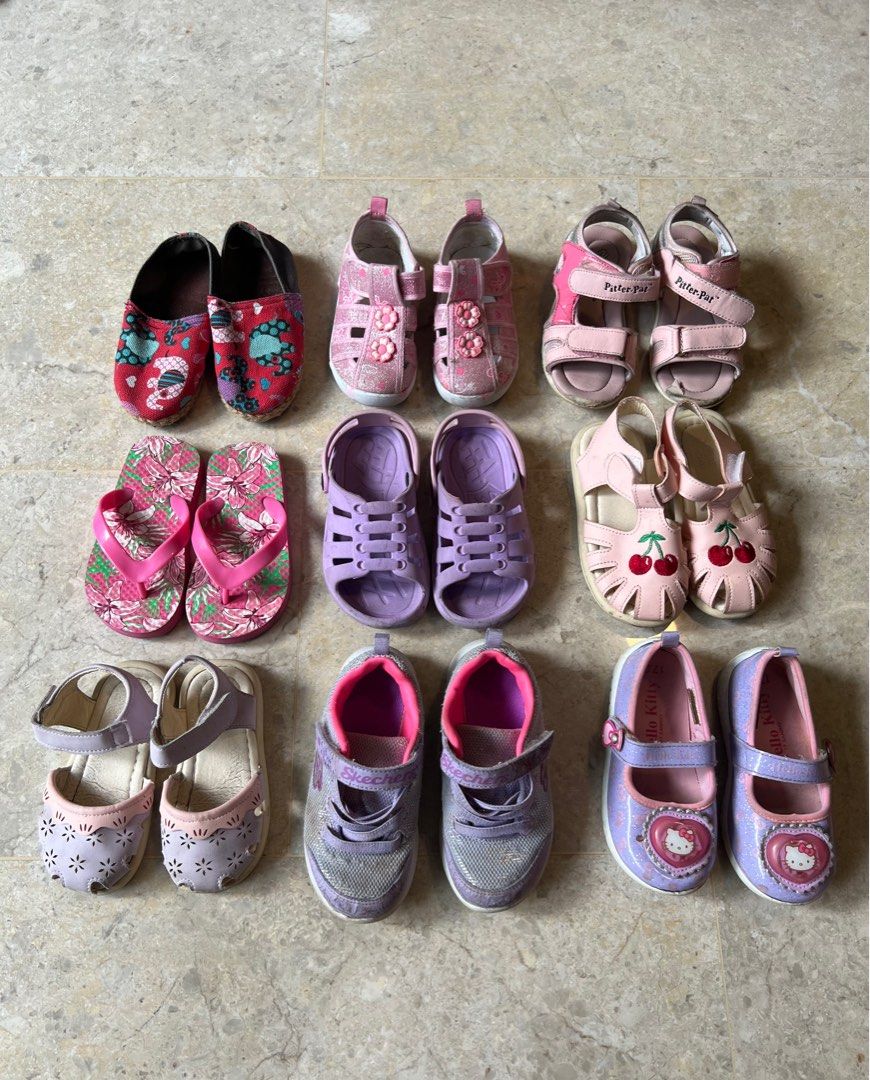 Toddler Girl Shoes Sandals Slippers for 3 Year Old hello kitty Gumbi Skechers etc starting from 4