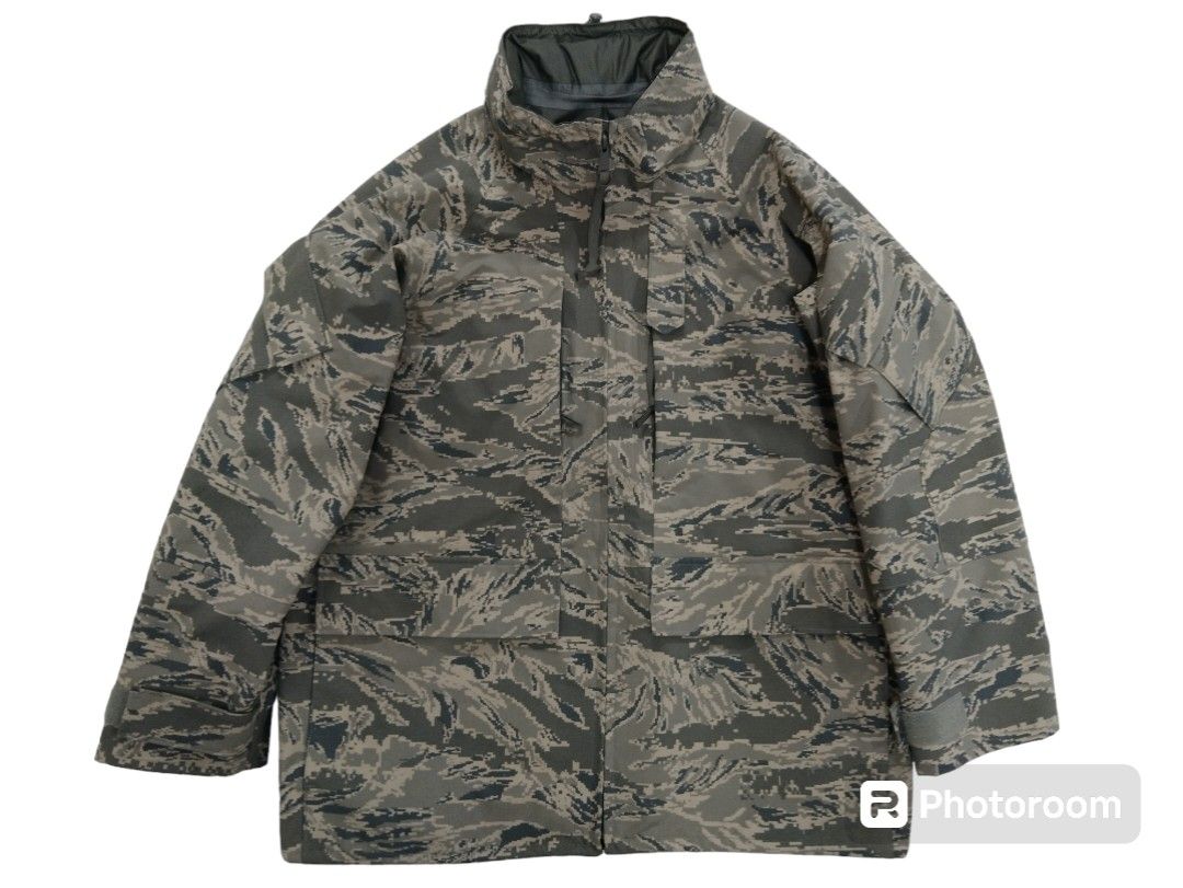 US Air Force Digital Tiger Stripe Camo APECS Parka Gore Tex Raincoat AFR02