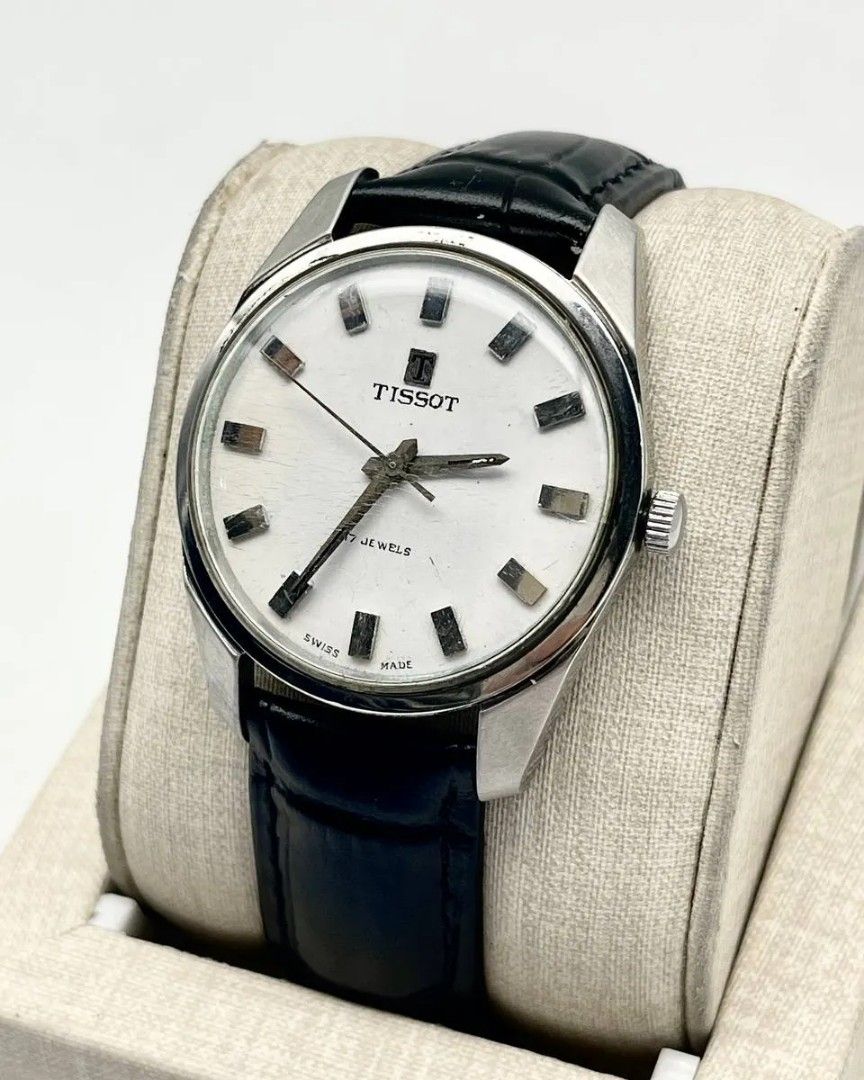 Vintage Tissot White Dial Leather Strap (Category: Luxury Watches) located in Manila. Submitted by _classicwatchcollection (Listing ID 1313131489, Image 2). Description: FS: Vintage Tissot White Dial Leather Strap Php: 10,000 Condition: 8/10 Case size: 36mm Swiss Made Unit only. Pm or Contact 09063027061 for inquiries..