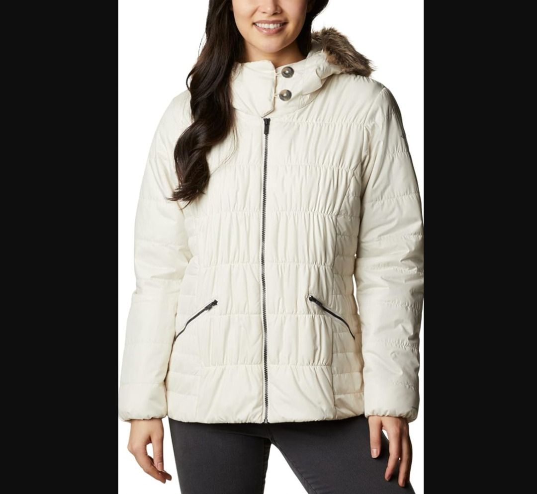 Women s Columbia Sparks Lake Omni Heat Thermal Coil Hooded Jacket Chalk White Hooded Down Winter Snow Size Large Women s Fashion Coats Jackets and Outerwear on Carousell