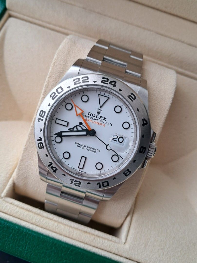 2022 Rolex Explorer 2 (Category: Luxury Watches) located in Mandaluyong City. Submitted by 88nac (Listing ID 1313346455, Image 1). Description: For sale: Rolex Explorer 2 42mm White Full set 9.8/10 condition 2022 PM for inquiries.