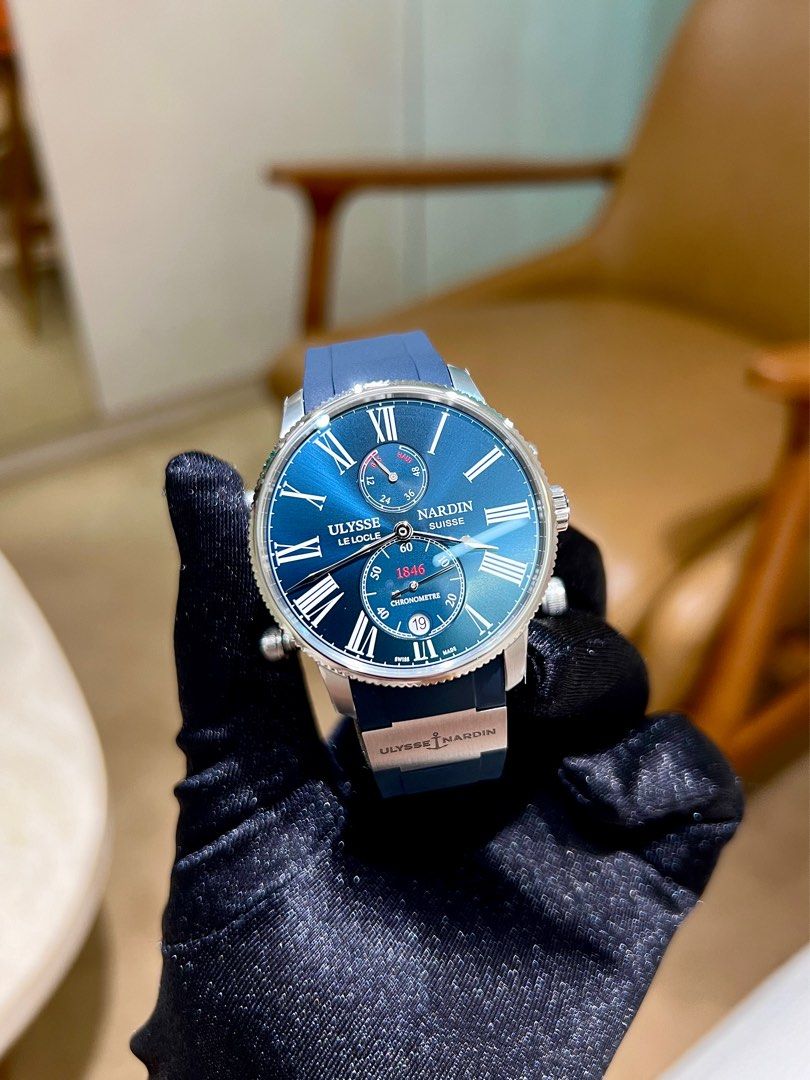 JUN 2024 Brand New Ulysse Nardin Marine Torpilleur 1183 310 43 Blue Dial Rubber Deployment Strap Luxury Watches on Carousell