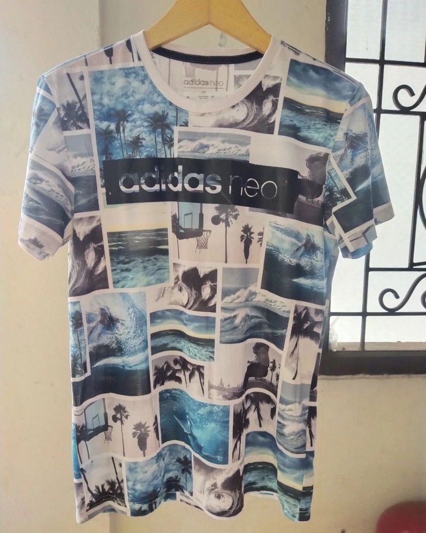Adidas Neo All Over Print Graphic Tees Kaos Tshirt Original Second Japan Korea Brand Vintage Retro Merch Y2K USA Nike
