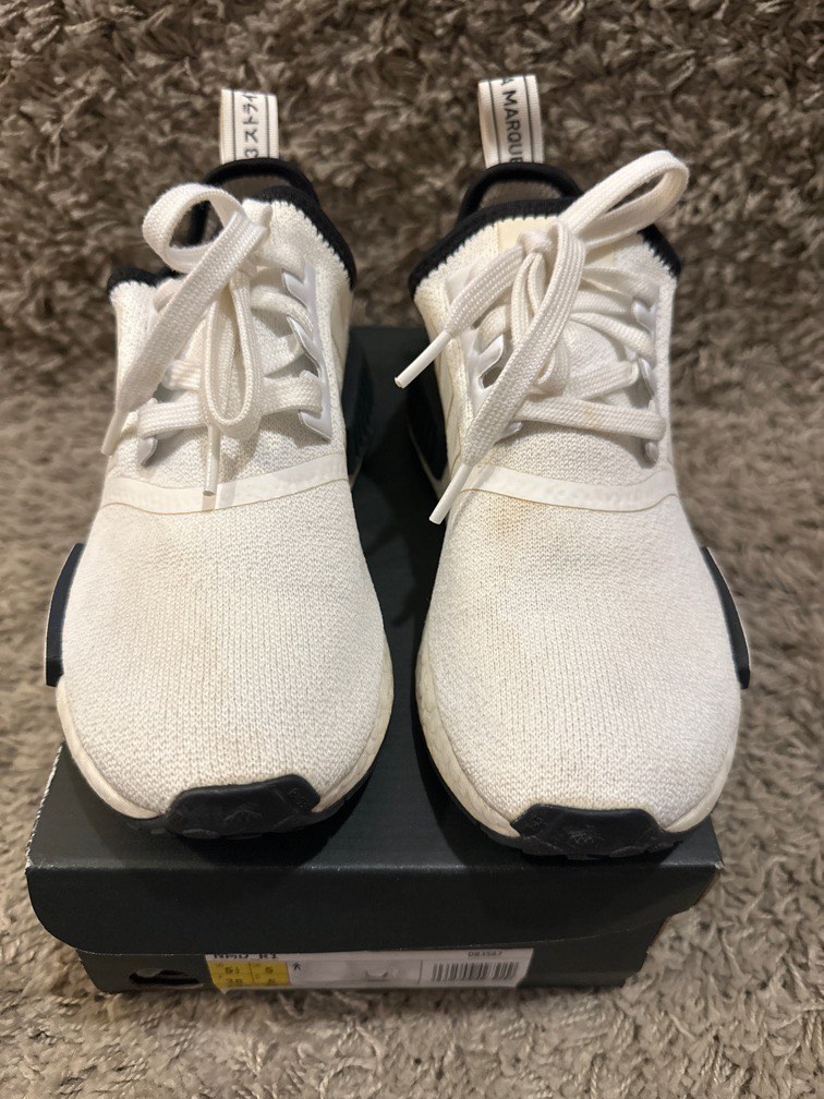 Adidas NMD R1 White Black US 5.5 Mens Men s Fashion Footwear Sneakers on Carousell