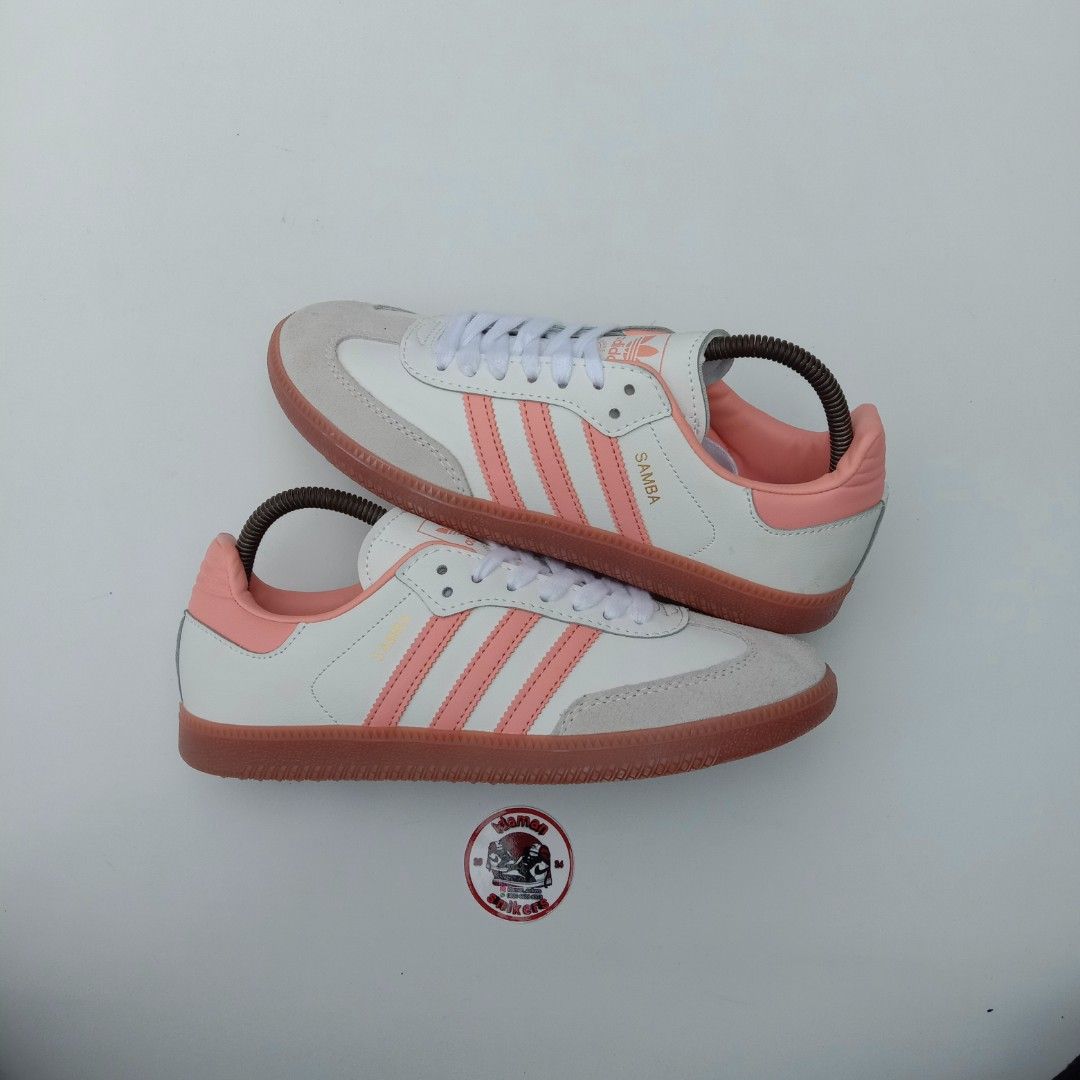 Adidas Samba OG White Wonder Clay Fesyen Wanita Sepatu di Carousell