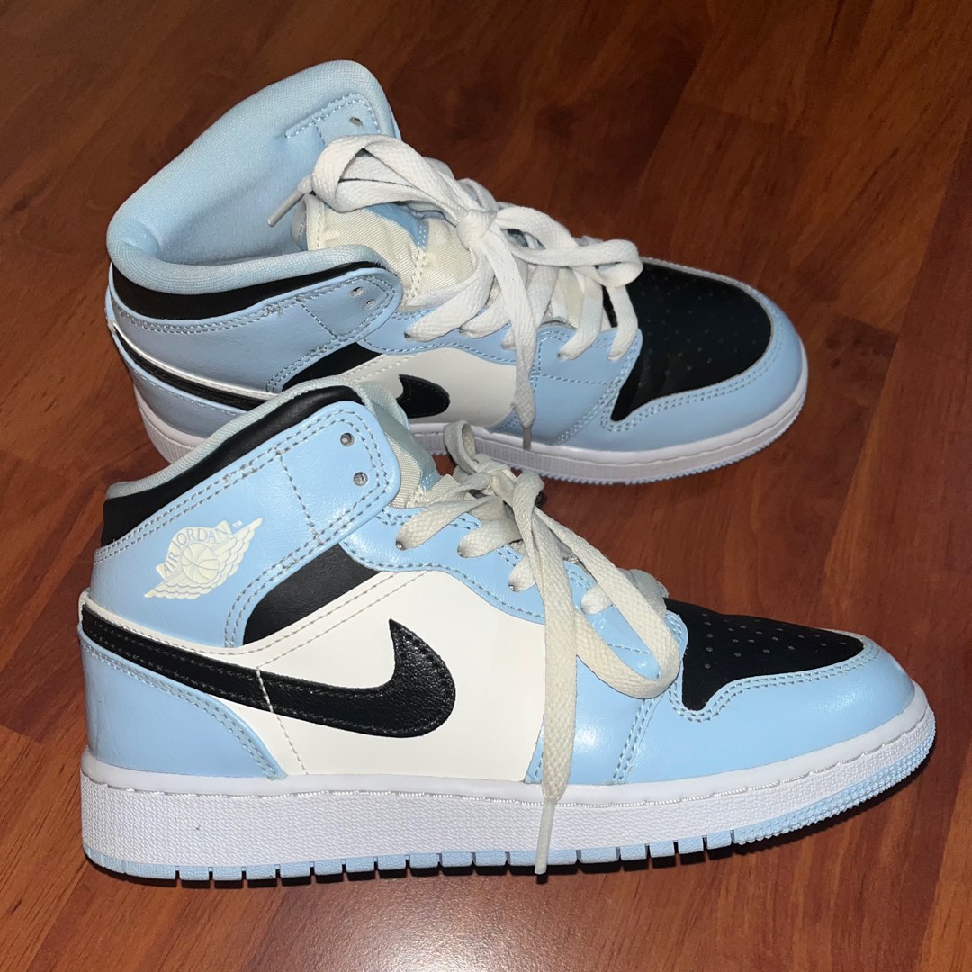 blue and white jordans junior
