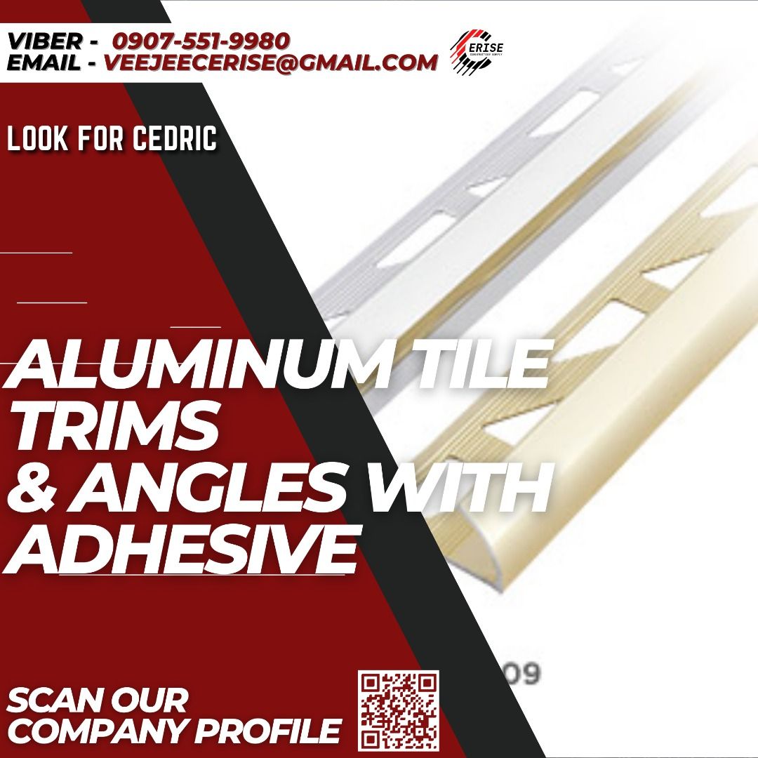 Aluminum Tile Trims & Angles with Adhesive, Commercial & Industrial ...