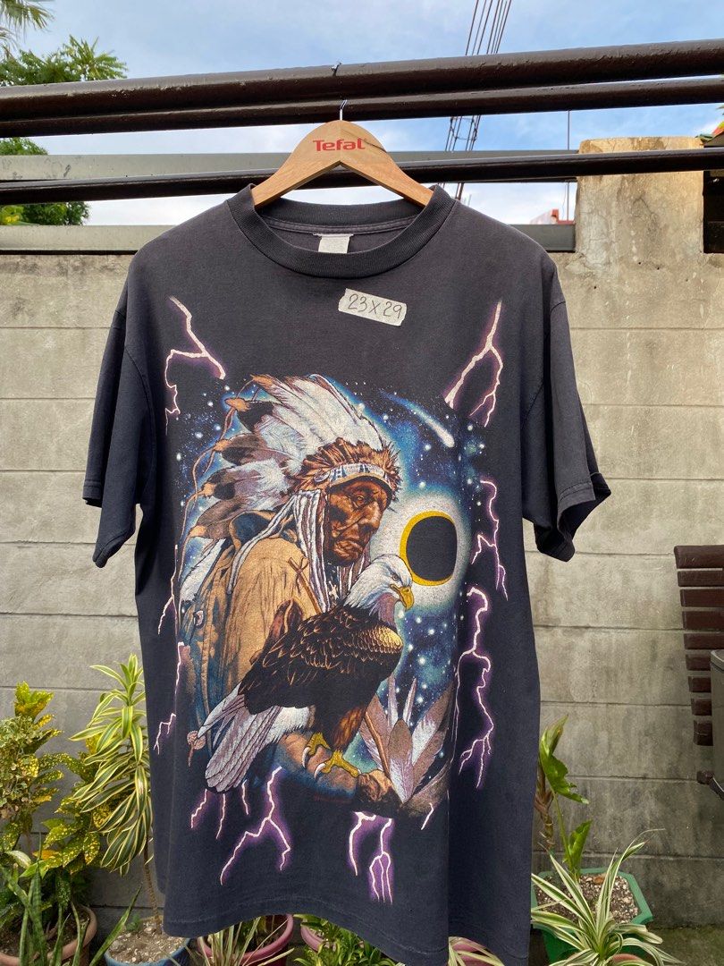 American Thunder (Category: Tshirts & Polo Shirts ) located in Santa Cruz. Submitted by tthreads (Listing ID 1313409181, Image 1). Description: 23x29 Good fade Issue:multiple pin holes hem part not visible.