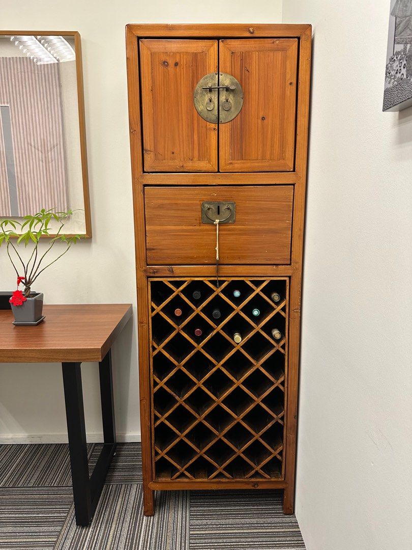 Antique standing wine cabinet Furniture Home Living Furniture Shelves Cabinets Racks on Carousell