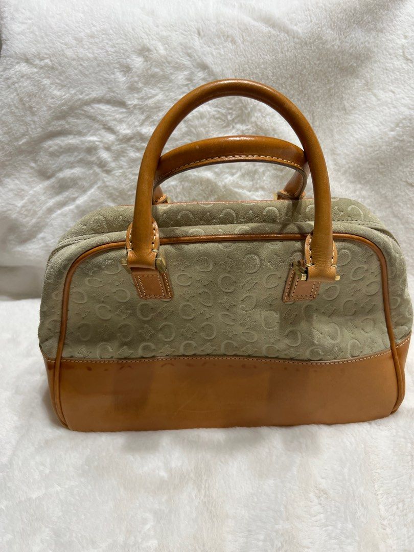 💯Authentic Celine Macadam Suede Small Bowling Handbag (Category: Luxury Bags & Wallets) located in Paranaque City. Submitted by authentic_mj (Listing ID 1313417108, Image 2). Description: 💯Authentic Celine Macadam Suede Small Bowling Handbag Preloved Authentic from Japan No inclusions Issue: dirt & patina leather.