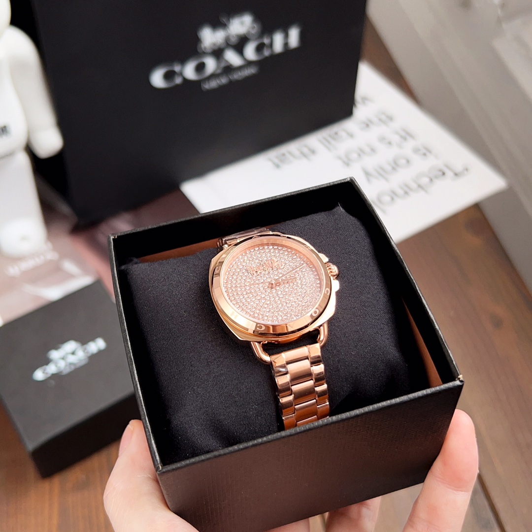 Authentic Coach fashionable and exquisite simple pointer steel strap quartz  women's watch, Women's Fashion, Watches & Accessories, Watches on Carousell