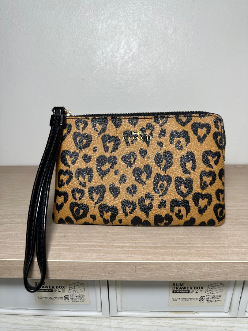 AUTHENTIC Coach Leopard Print Wristlet Small Wallet Luxury Bags Wallets on Carousell