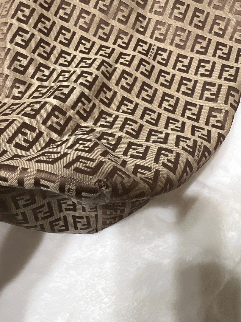 💯Authentic Fendi Zucchino Tote (Category: Luxury Bags & Wallets) located in Paranaque City. Submitted by authentic_mj (Listing ID 1313417332, Image 3). Description: 💯Authentic Fendi Zucchino Tote Preloved Authentic from Japan No inclusions Issue: leather dryness & corner rubs.